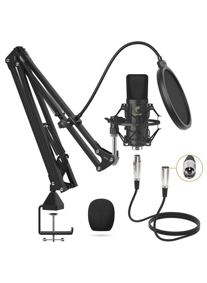 TONOR XLR Condenser Microphone, Professional Cardioid Studio Mic Kit with T20 Boom Arm, Shock Mount, Pop Filter for Recording, Podcasting, Voice Over, Streaming, Home Studio, YouTube (TC20) - Image 1